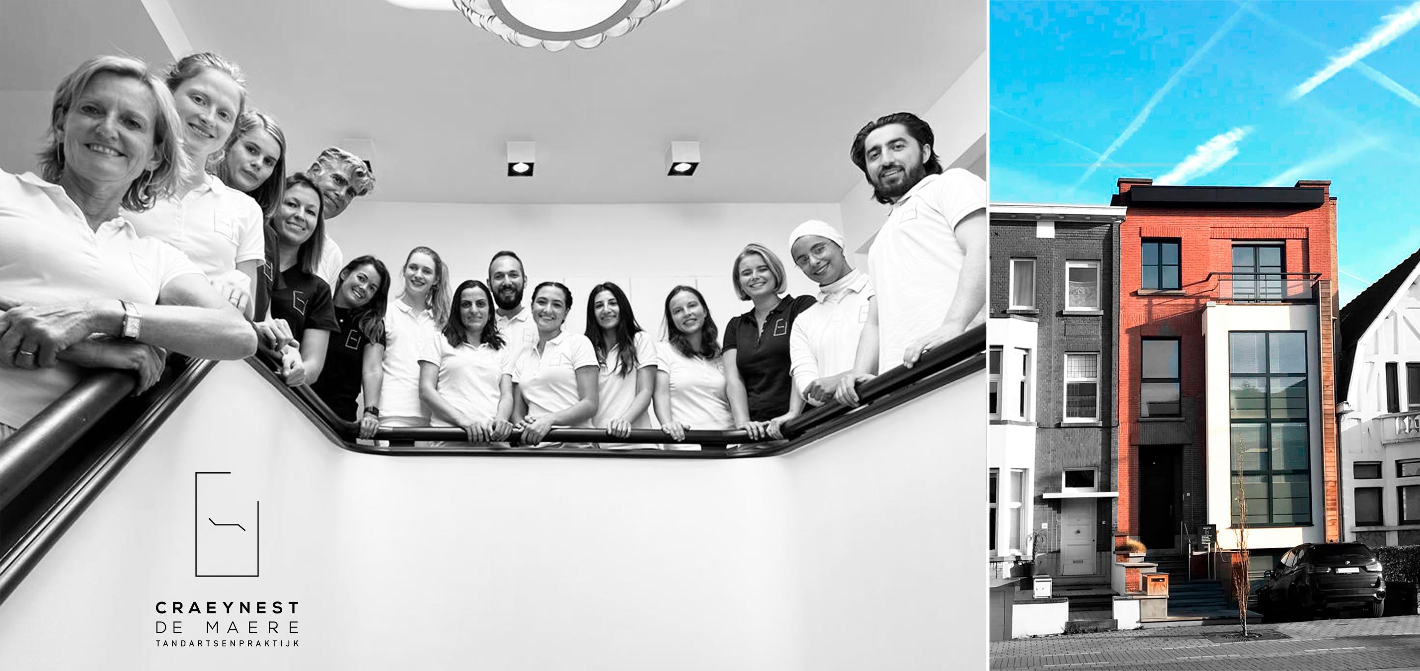 Ons team: vlnr Philippe Craeynest, Mia De Maere, Elena Evangelou, Marie Claeys, Nele Verplanken, Helena Desnijder, Jana Rommens